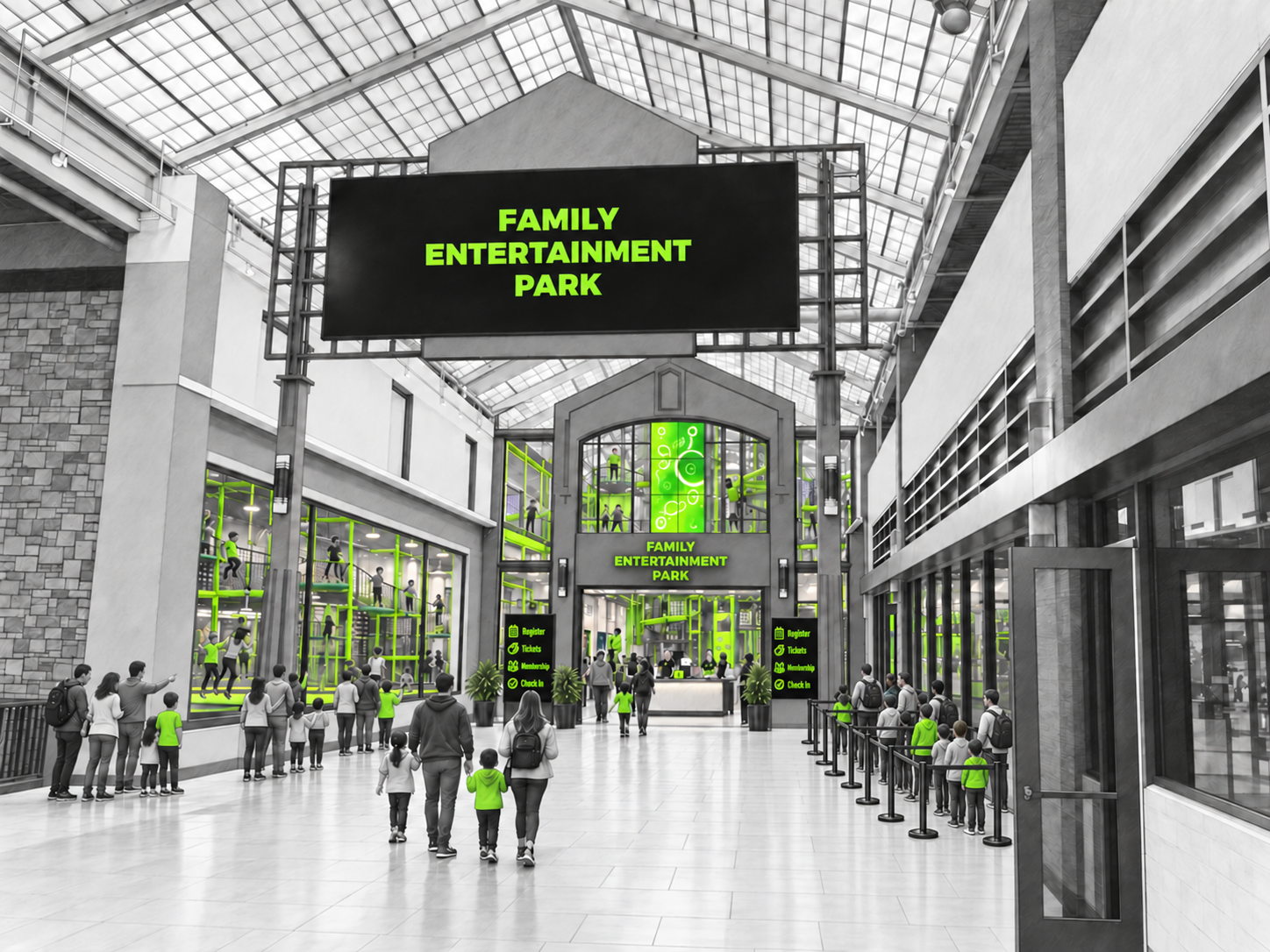 Proposed family entertainment park entrance at Palisades Center